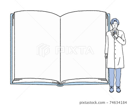 Large open book and doctor's illustration 74634184