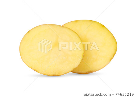 potato slice on white background potato slice on white background 74635219