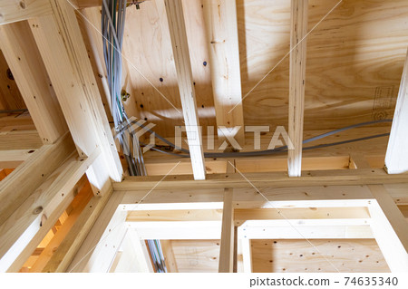 Site under construction of a new single-family home (electrical wiring) 74635340