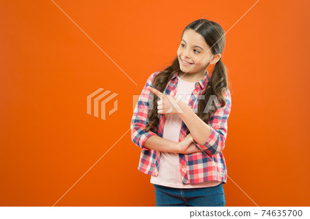 Just look at this. Product presentation. Kid happy face  74635700