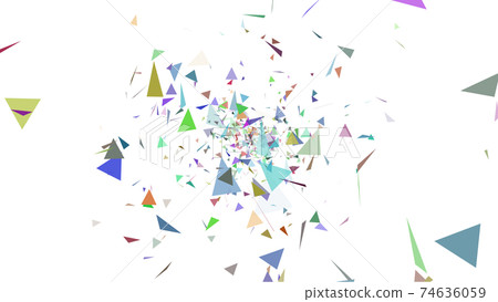 CG triangle fluttering colorful triangular confetti 74636059