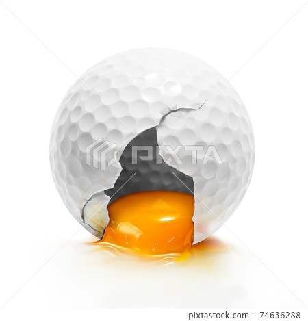 Golf ball egg isolated 74636288