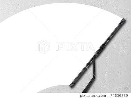 Car wiper with drop on glass 74636289