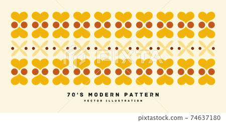70年代復古現代無縫圖案矢量插畫素材壁紙 74637180