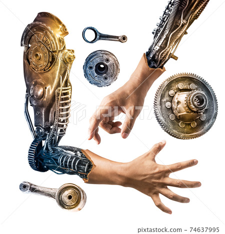 Metallic robot hand Metallic robot hand 74637995