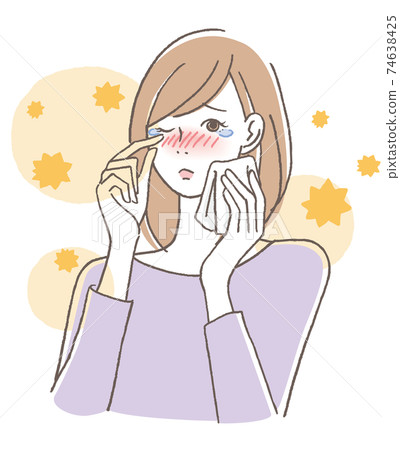 Woman with hay fever 74638425