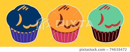 Cupcake set colorful (with white border) Cupcake set colorful (with white border) 74638472