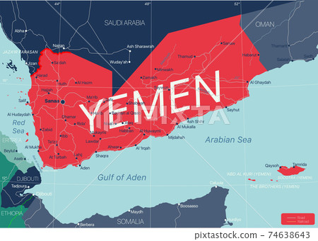 Yemen country detailed editable map Yemen country detailed editable map 74638643