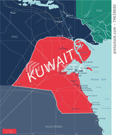 Kuwait country detailed editable map Kuwait country detailed editable map 74638680