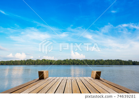 Wooden bridge at coast Wooden bridge at coast 74639281
