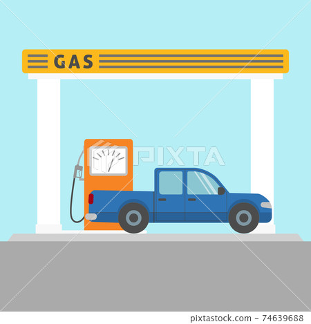 Car at the gas station Car at the gas station 74639688