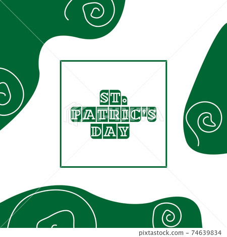 Saint Patricks Day on a green background. Lettering Saint Patricks Day 74639834