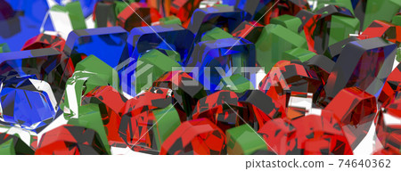 Abstract background. Honeycomb geometry shapes that goes up and down. 3d render 74640362