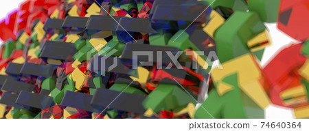 Abstract background. Honeycomb geometry shapes that goes up and down. 3d render Abstract background. Honeycomb geometry shapes that goes up and down. 3d render 74640364