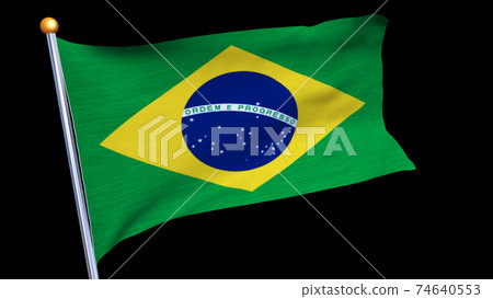 Brazilian flag fluttering in the wind 74640553