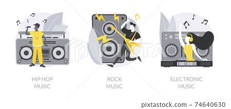 Music preference abstract concept vector illustrations. Music preference abstract concept vector illustrations. 74640630