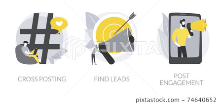 Digital marketing abstract concept vector illustrations. Digital marketing abstract concept vector illustrations. 74640652
