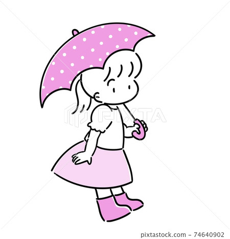 Girl with a pink umbrella 74640902