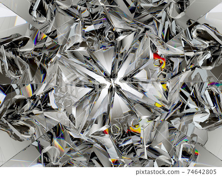 Gemstone or diamond texture closeup and kaleidoscope Gemstone or diamond texture closeup and kaleidoscope 74642805