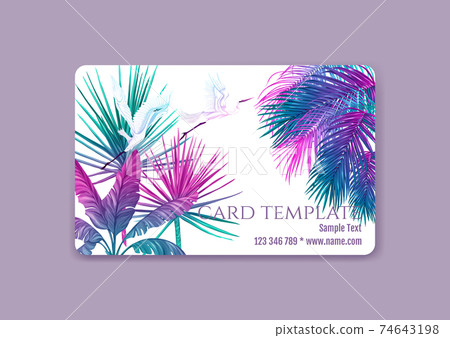 Plastic debit or credit, pass, discount, membership card template 74643198