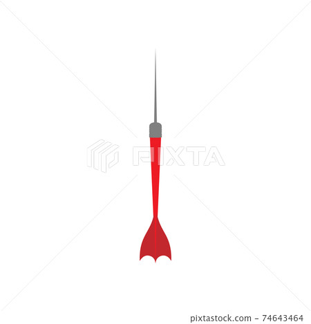 Sport dart arrow vector illustration target accuracy game dartboard icon. Arrow dart icon aiming symbol red isolated white design shot hit. Steel metal throw arrow mark with needle and tail 74643464