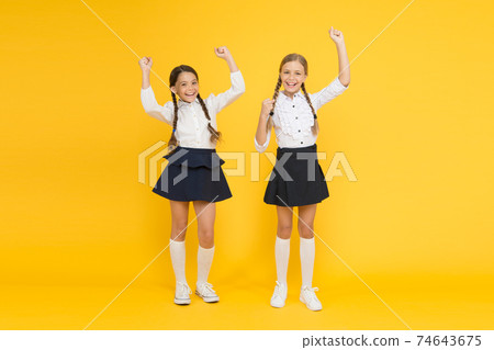 Together we are winners. Little schoolchildren making Together we are winners. Little schoolchildren making 74643675