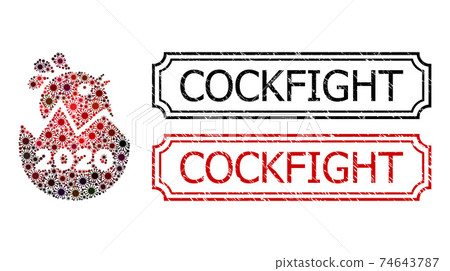 Cockfight Scratched Seal Stamps with Notches and 2020 Hatch Chick Mosaic of Coronavirus Items Cockfight Scratched Seal Stamps with Notches and 2020 Hatch Chick Mosaic of Coronavirus Items 74643787