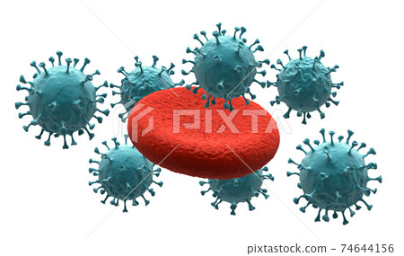 Blood cells on virus 74644156