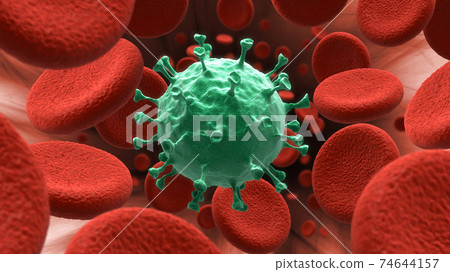 Blood cells and virus Blood cells and virus 74644157