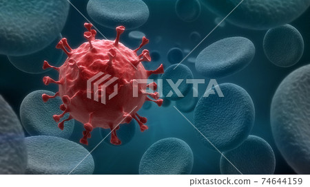 Blood cells and virus Blood cells and virus 74644159