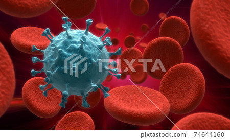 Blood cells and virus Blood cells and virus 74644160