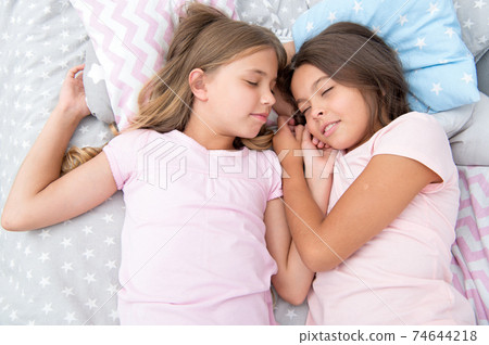 good night and healthy sleep. little girls have a good night good night and healthy sleep. little girls have a good night 74644218