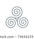 thin line triskelion symbol icon 74644259
