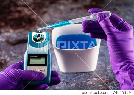 Digital Refractometer. A refractometer is a laboratory or field device for the measurement of an index of refraction 74645399