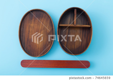 Lunch box, taking things, blue back 74645659