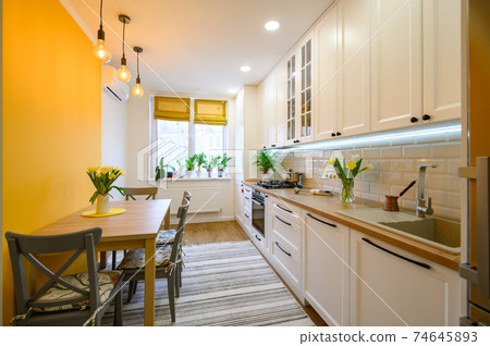 cozy modern kitchen interior 74645893