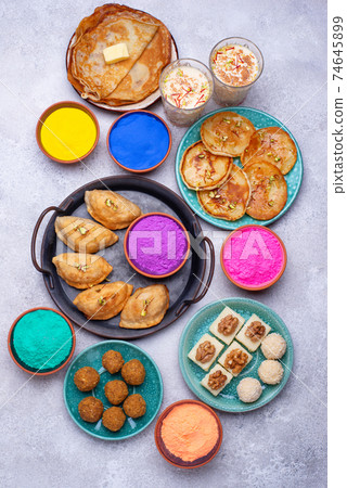 Traditional Indian Holi festival food Traditional Indian Holi festival food 74645899
