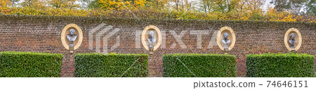 17th century garden fence in Ham, south of Richmond in London, United Kingdom 74646151