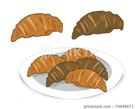 Croissant (plain cocoa) Serve on a plate Croissant (plain cocoa) Serve on a plate 74646671