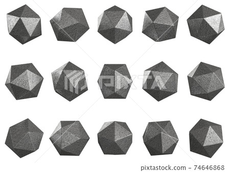 Metal icosahedron 3DCG graphic material 74646868