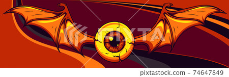 Vector illustration of Flying Eyeball design art 74647849