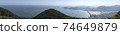 從影島看等待到達釜山外港的船隻的全景照片 74649879