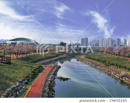 Quiet park scenery in Paju Quiet park scenery in Paju 74650183