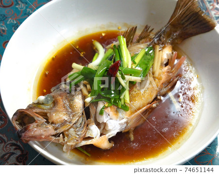 Chinese style steamed rockfish Chinese style steamed rockfish 74651144