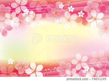 春天櫻花的日式背景材料 春天櫻花的日式背景材料 74651145