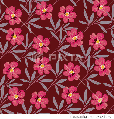Beautiful nature flowers and leaves seamless pattern Beautiful nature flowers and leaves seamless pattern 74651289