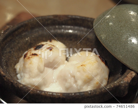 Grilled blowfish milt with salt Grilled blowfish milt with salt 74651486