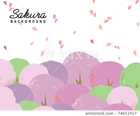 Watercolor style cherry blossom vector illustration background 74651917