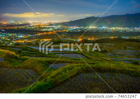 City lights and rice terraces 74653247