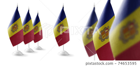 Set of Andorra national flags on a white background 74653595